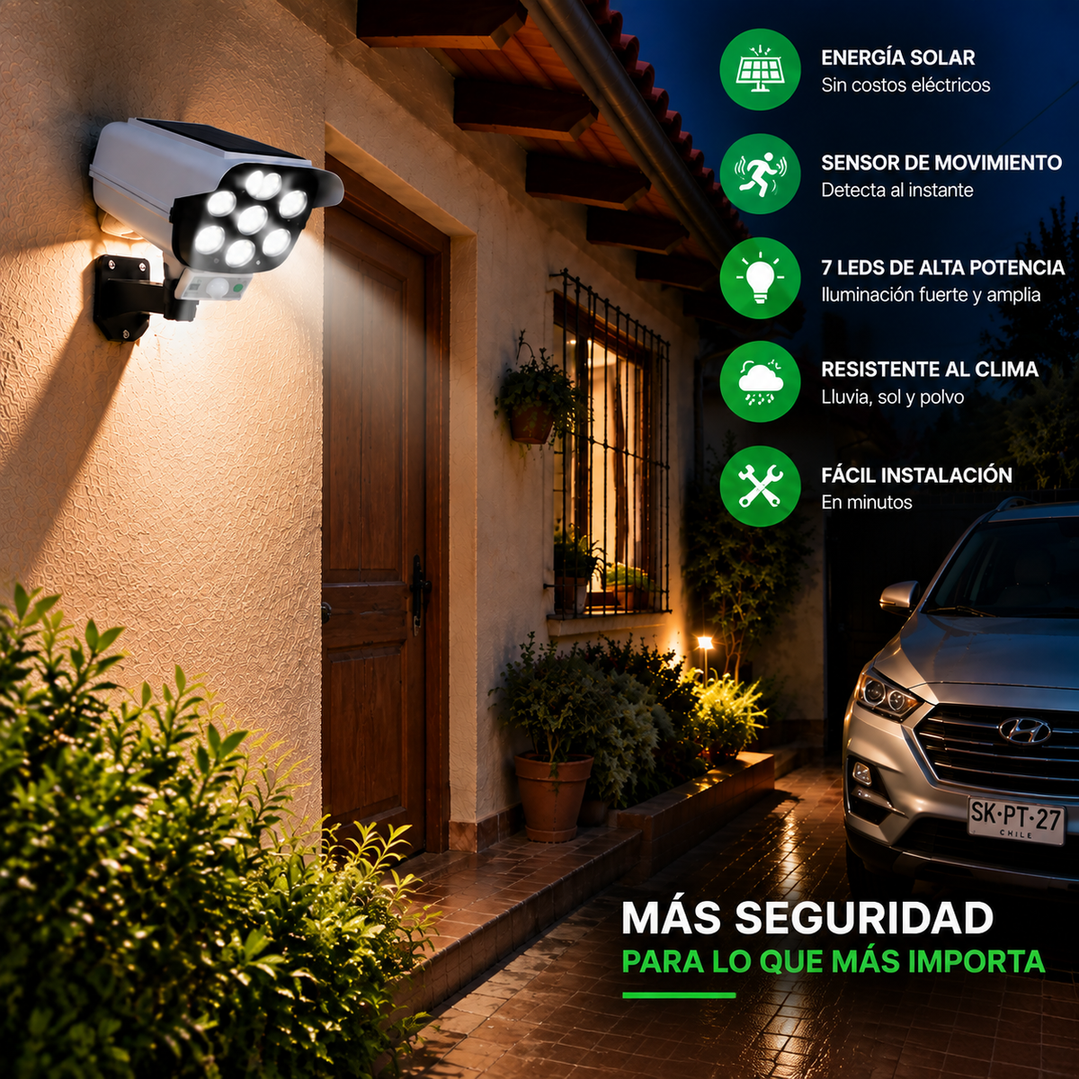 FOCO SOLAR TIPO CAMARA CON CONTROL REMOTO